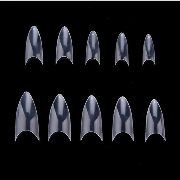 500 stk. negletipper stiletto tipper falske negle negletipper Vit White