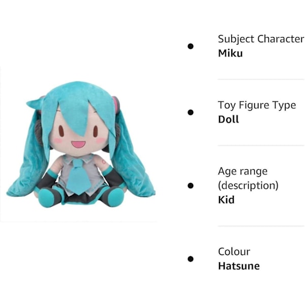 Hatsune Miku plyschlekserie snö Hatsune Miku plyschdjur mjukt plyschdocka Söt och mjuk