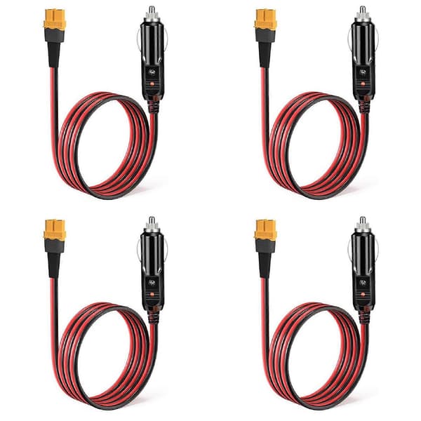 4X Bil cigarettænder til XT60 12V 24V ladekabel til ALLPOWERS S2000 Bluetti EB55, Anker 757/767