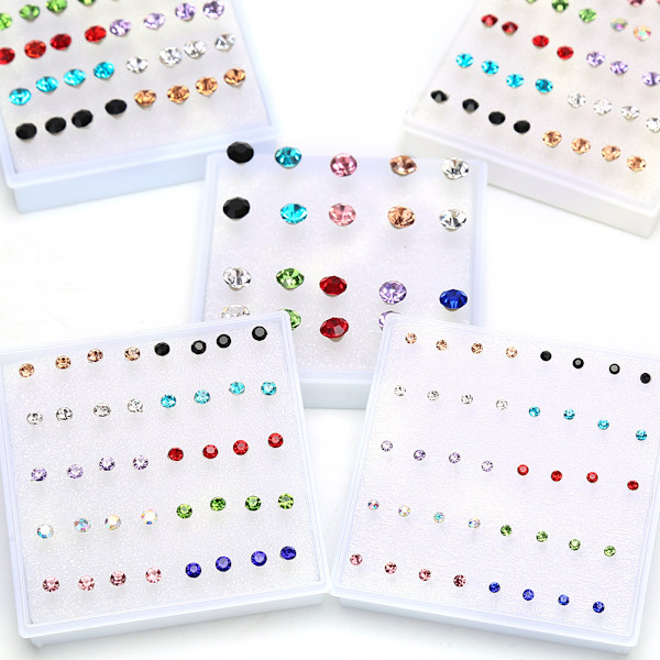 20 Par Set Strass Kristall Örhängen 5mm