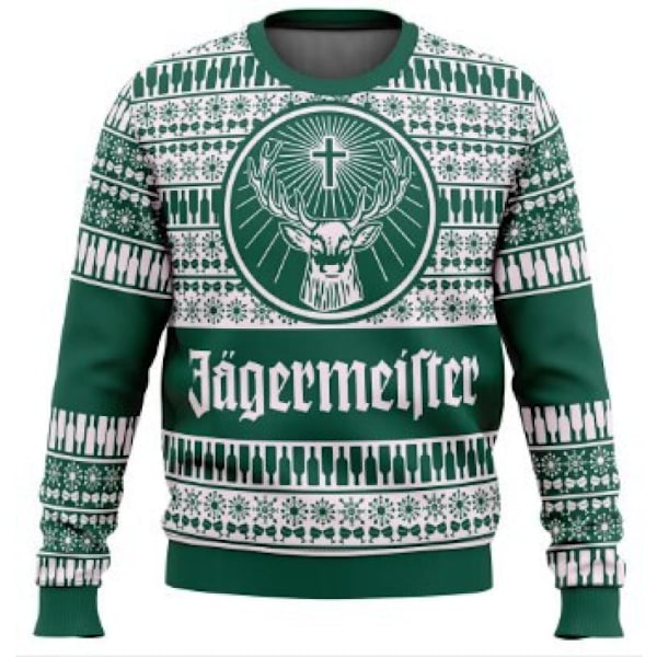 Bebetter Jägermeister Stygg Julgenser Pullover Menn 3D Gensere Topper Høst Og Vinter Klær A-xdd 3XL