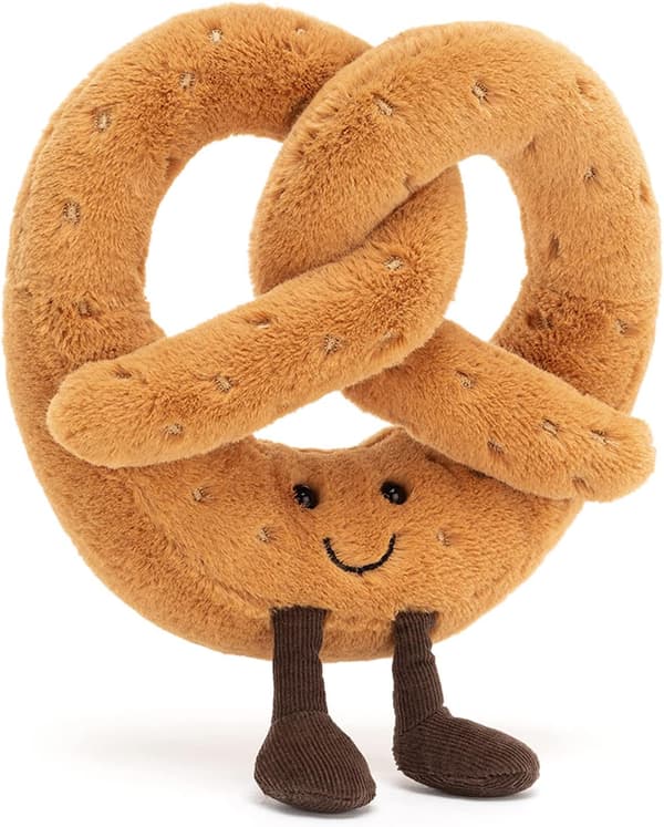 Amuseables Pretzel Pehmolelu, 18 cm | Ruoka Pehmolelu | Hauska lahjaidea - max