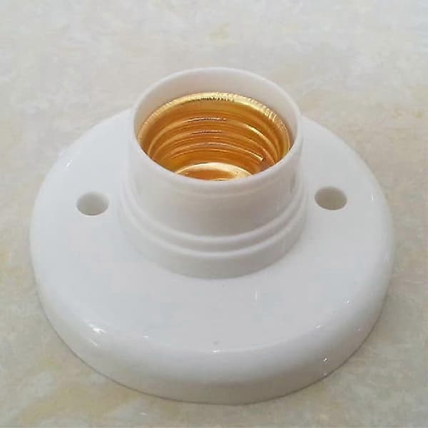 4 stk. E27 lampeholder, E27 lampeholder rund plastskruebase, E27 væglampeholder, rund skruelampebase (hvid).Gu.B/bon