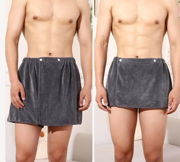 Badehåndklæde til mænd, bærbare badeshorts, grå grey 40*150