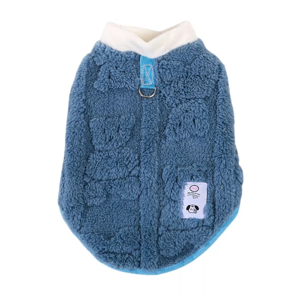 Vintertøj til kæledyr Blødt Varmt Fleece Kat Hund Jakke Frakke Trøje Hvalp Jumper Blue XL