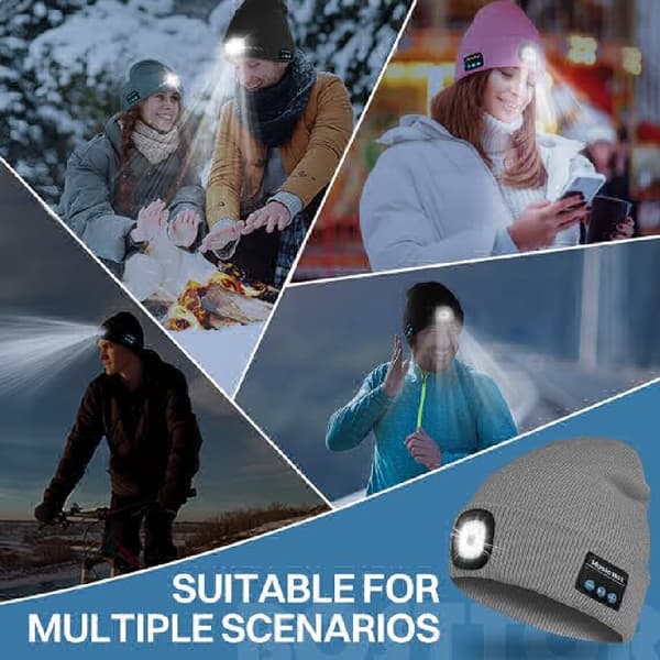 Bluetooth-lue med hodetelefoner og lys - høyttaler og mikrofon for voksne [JSR]