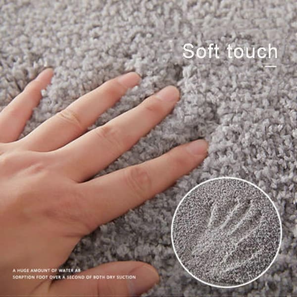 Buet brusemåtte, badeværelsestæpper til badeværelset, mikrofiber blød hjørne brusemåtte fluffy, maskinvaskbar, til din autocamperbruser og cirkulære bruser