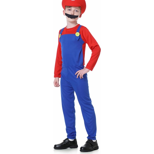 Super Costume Brothers Cosplay-asu Hieno Pukeutumisasu Halloween Karnevaaliasu Unisex Miehet Naiset Aikuinen Lapset Teinit Children male red L