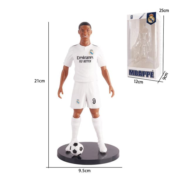 2026 Verdensfodbold Mbappe Actionfigur, 21 cm Real Madrid Nr. 9 Samlerstatue med Base, Fodboldstjerne Model Legetøj til Fans