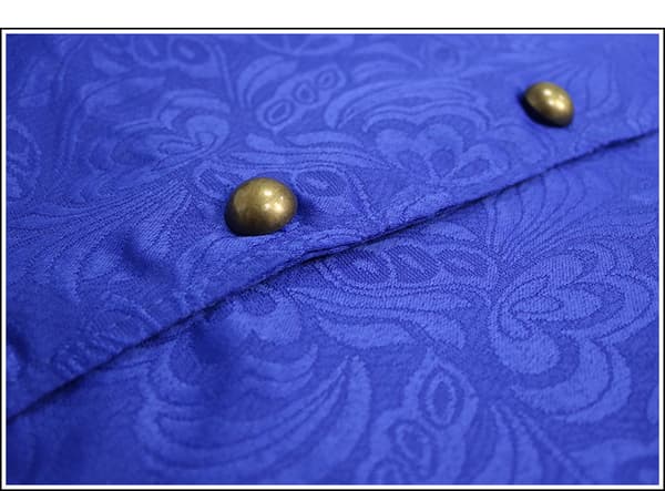 Paisleyvästar för män viktoriansk steampunk gotisk kostymväst blå blue M