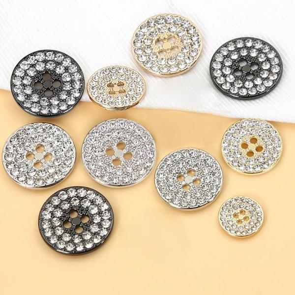 Metall Rhinestone Knapper Skjorteknapper GULL 23MM10STK 10STK gull gold 23MM10pcs-10pcs