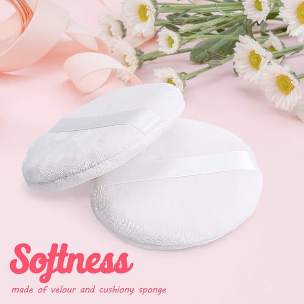 3-pack Puderpuff, Tvättbar Stor Kroppspuderpuff, Mjuk och Fluffig 9,9 cm
