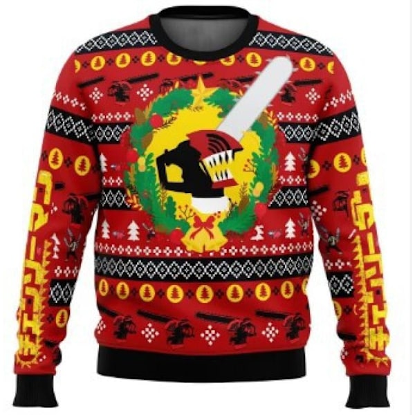 Julekrans Julgenser Pullover Menn 3D Gensere Topper M Christmas wreath