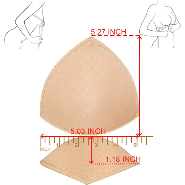 BH-puder Inserts 5 par. BH-inserter Åndbar sjx