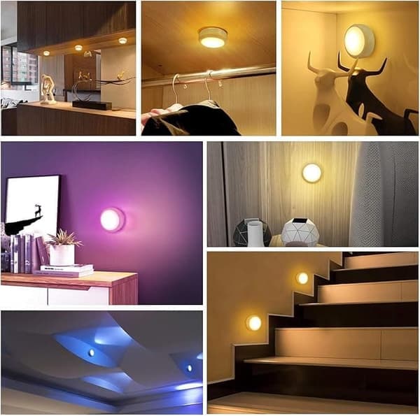 6-pack trådlösa LED-spotlights med fjärrkontroller