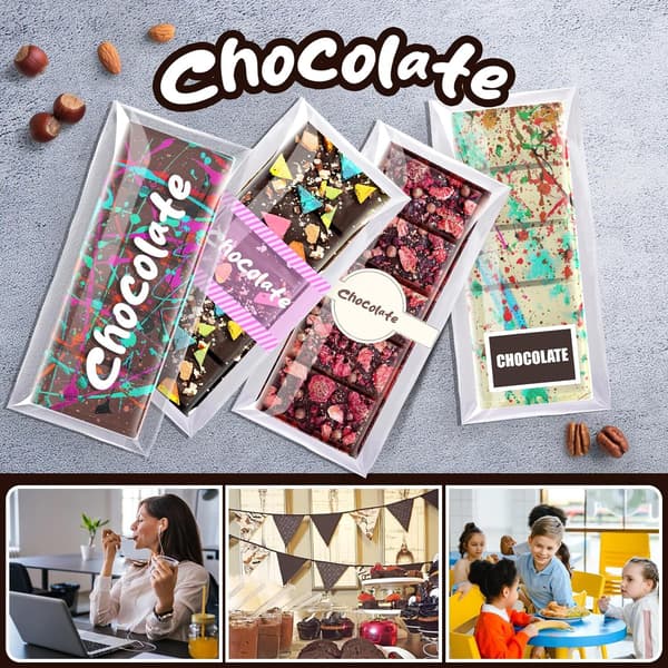 Chokoladeform med 12 rum, dyb, med poser og skraber Style3