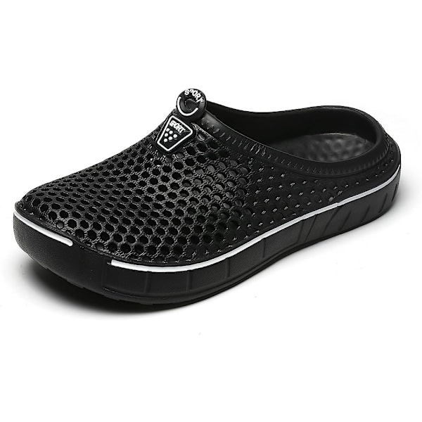 Unisex Clogs-kengät, Rentoja Tohveleita, Nopeasti Kuivavat Sandaalit, Musta Black 42