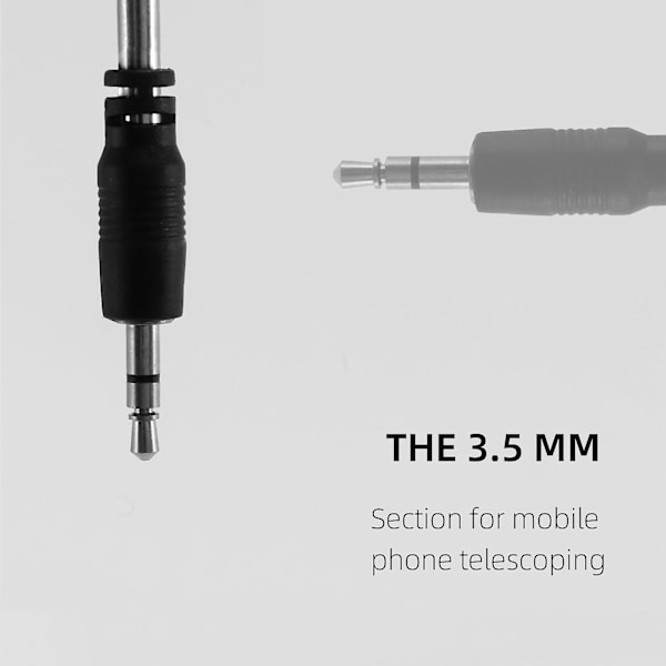 Radioantenne 3.5mm 4 Seksjoner Teleskopisk FM-antenne Radio for Mobiltelefon MP3 MP4 Lydutstyr