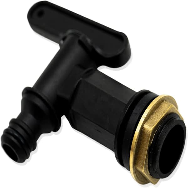 Vanntankkran Slangekobling Regntønne/ ¾ BSP Gjengede Erstatningskran Plast Snap-on Kobling
