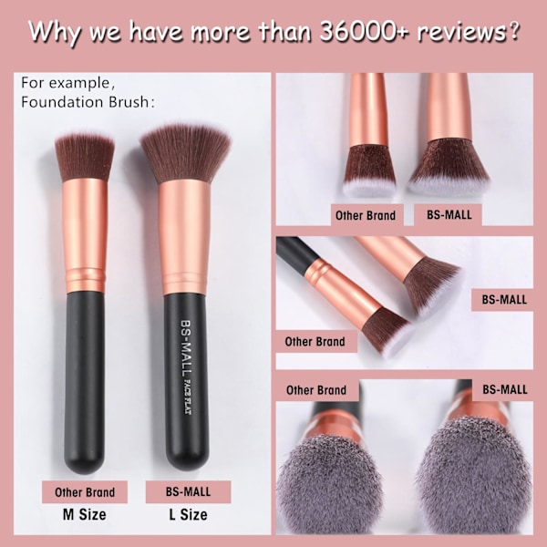 BS01 - BS-MALL 14 stk. eksklusive Make-up / makeup børster af bedste kvalitet 150