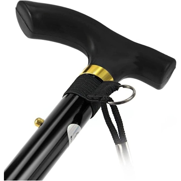 Bærbar vandrestav, justerbar 84-94 cm, sort, foldbar vandrestok, aluminium vandrestav, egnet til vandring, ældre