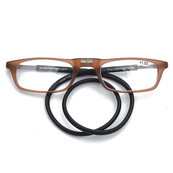 Magnetiske lesebriller med senil snor UNISEX (+1.0-+3.5) Brun / Svart Brown / Black 1.25