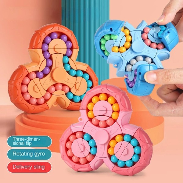 Triangel Gyro Cube Leker Stressavlastning Puslespill Kreativ Magisk Bønne Sekssidig Roterende Kub for Barn Gutter Jenter Hånd Spinner