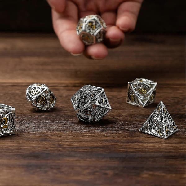Terningesett Metall Dnd Terningesett Hult Metall Dnd Terningesett Lite Allsidig For Brettspill Rollespill
