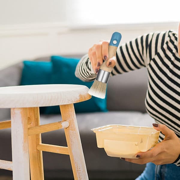 2-pakning krittbørste, kritt- og voksbørste krittbørsteverktøy for møbler gjenbrukbar flat Blue
