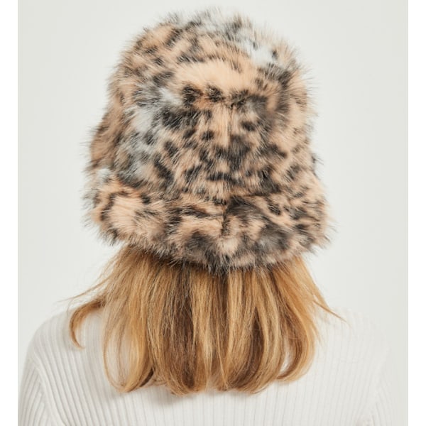 Fuzzy Bucket Hat för kvinnor Vintervarm pälshatt
