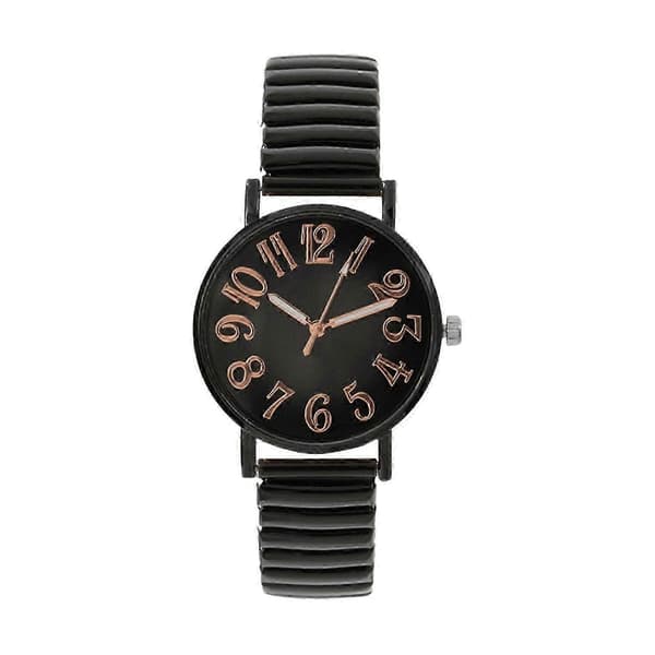 Dam Casual Klocka Rund Urtavla Elastisk Rem Kvarts Urverk Dam Flickor Studenter Digital Armbandsur Red