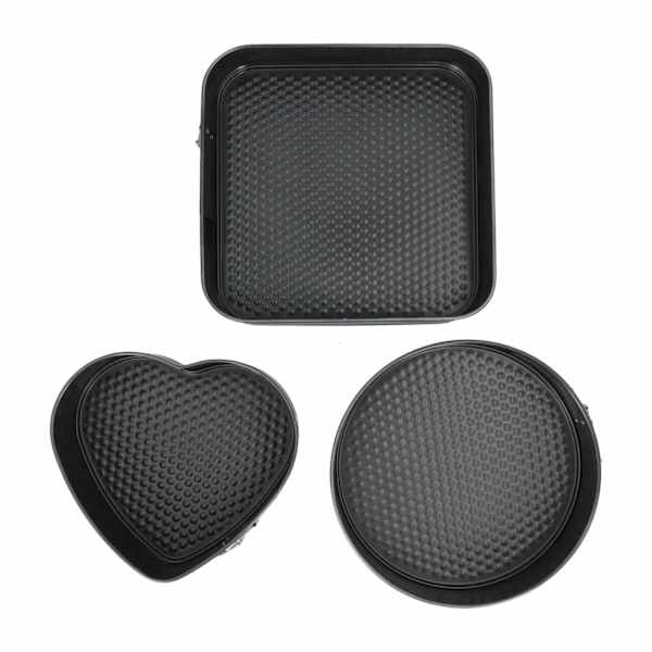  bakeformer i forskjellige former - 3 springformer -Xin black