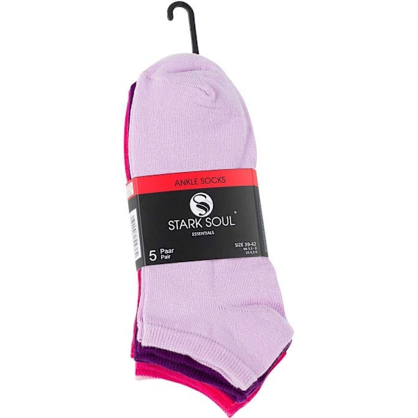Ankelsokker 10-pak Lilla/Cerise/Pink 35-38 Lila/Cerise/Rosa