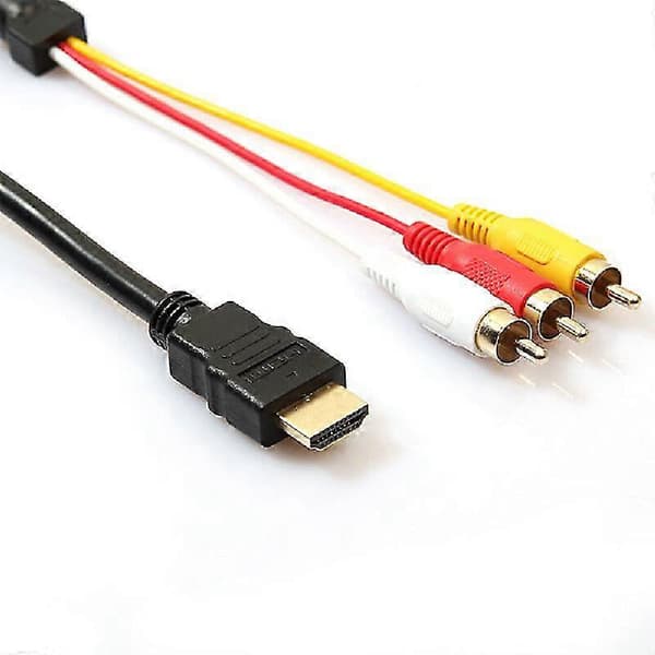 HDMI till RCA Video Ljudkabel - 1,5m, Stöder HD-spelare till TV-anslutning Black
