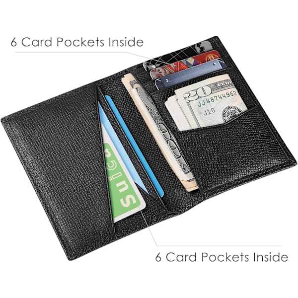 Äkta Läder RFID-skyddad Bifold Korthållare för Män