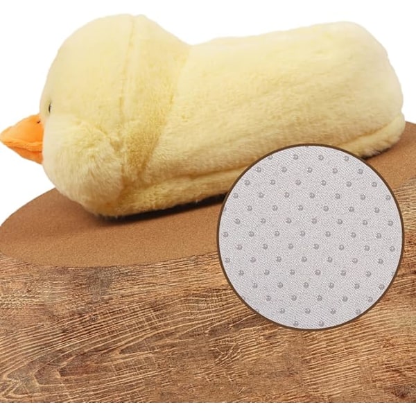 Damtofflor, Fuzzy Duck Haj Lejon Hund Hustomtar för Vinter Söta Damskor Halkfria Inomhus Utomhusskor EU Storlek 41-45 duck,35-40