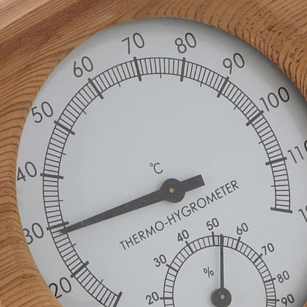 2-i-1 Inomhus Trä Termo-Hygrometer Termometer Hygrometer Bastutillbehör