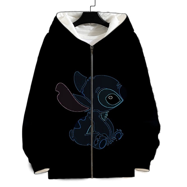 Stitch Hoodies Genser med Glidelås Jakke Topp Yttertøy Fans Gave Hjemkomst 3D A7 5XL