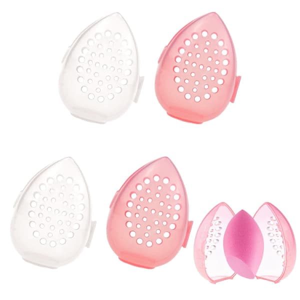 4-PAK Makeup Svamp Beauty Blender Beholder Rejseetui til Tørring