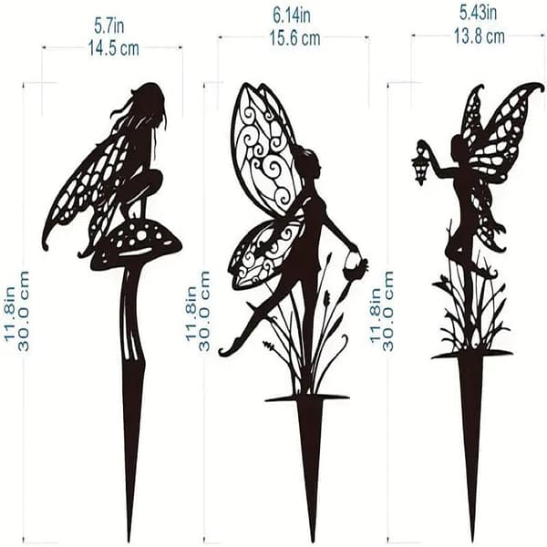 Trädgårdsdekoration Fe Metall Blomma Fe Tre-delad Set-FF- 3PC