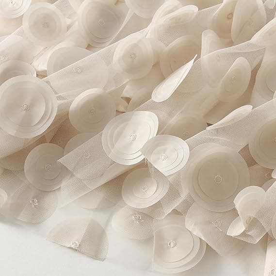 Brugerdefineret nederdel til kvinder 3D Prikket Elastisk Talje Mesh Midi Nederdele beige