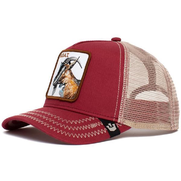 Trucker-caps med netting og brodert dyredesign Goat