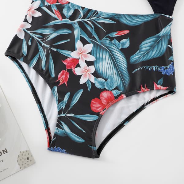 Badedrakt for kvinner, sexy svart kant, L