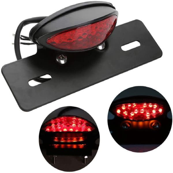 Motorcykel LED RÖD Bakljus Broms Nummerplåtslampa Universal Modifierad Retro