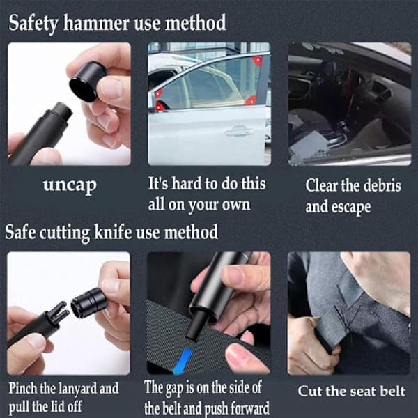 Safe Pro X Bilnödhacka, Automatisk Fönsterhammare För Land Och Under Vatten (2-pack-C) C C