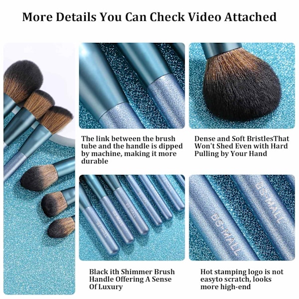 BS03 - BS-MALL 14 stk. eksklusive Make-up / makeup børster af bedste kvalitet 150