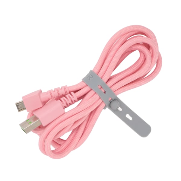 Ladekabel for Naga Pro-mus, mikro-USB, 1,8 meter lang, anti-slitasje nylon, metallmusladekabel for erstatning, rosa