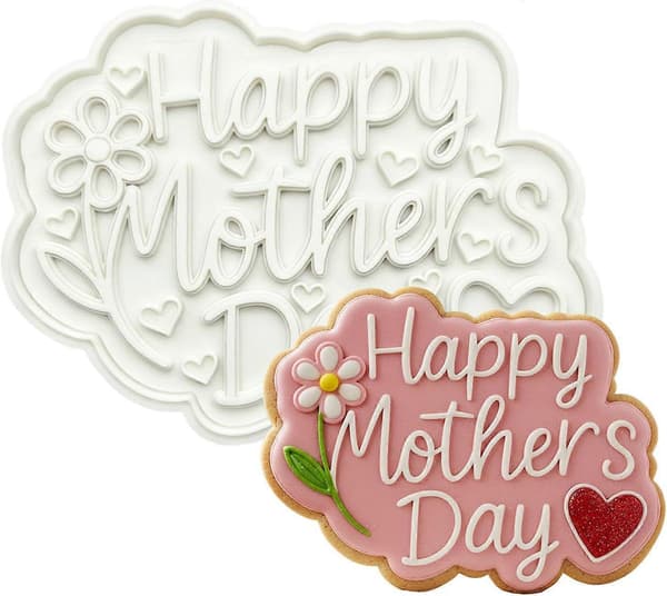 Mors Dag Cookie Cutters, 3D Prægede Plaststempler til DIY Bagning, Blandede Designs C