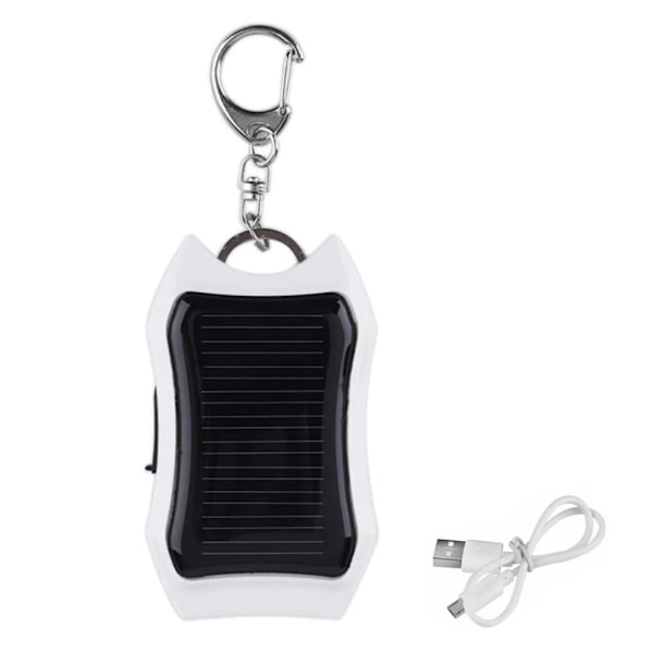 Solcelledrevet bærbar oplader nøglering Mini Power Bank LED lommelygte Udendørs USB batteripakke Nødtelefonoplader