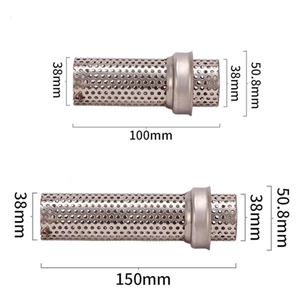 2x Universal Motorsykkel Eksosrør Lyddemper Db Killer Støydemper Mesh Db Killer Si silver